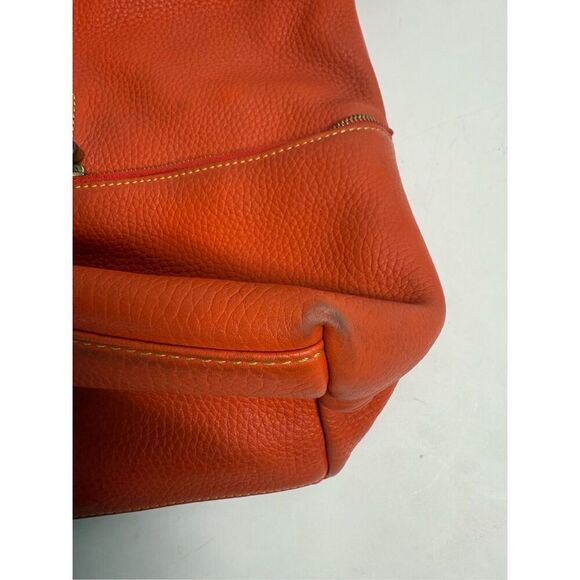Dooney & Bourke Dillen Satchel Shoulder Bag Hobo Pebble Orange Leather See NOTES - Picture 7 of 16
